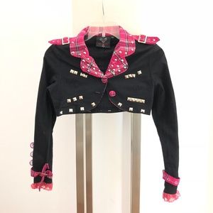 Punk Tartan Plaid Bolero Jacket Shrug Cropped